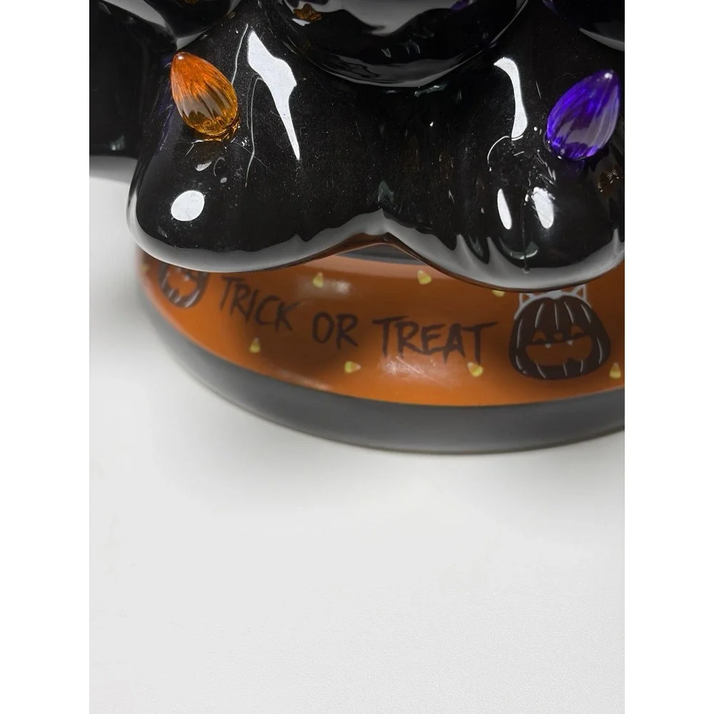 RJ Legend Halloween Ceramic Tree - 15 Inch Hand-Painted, Light Up Decor